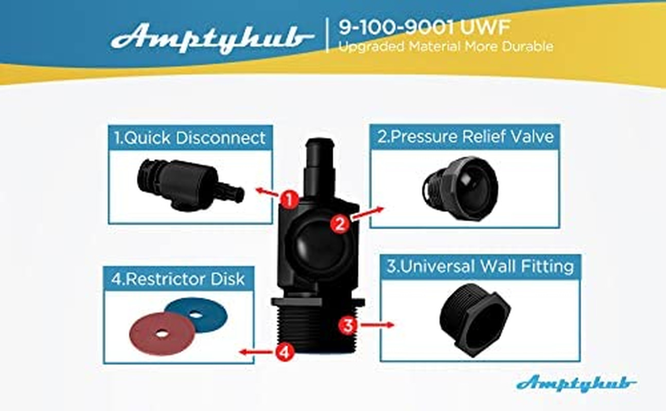 9-100-9005 UWF Connector Assembly Replacement for Zodiac Polaris Black Max Pool