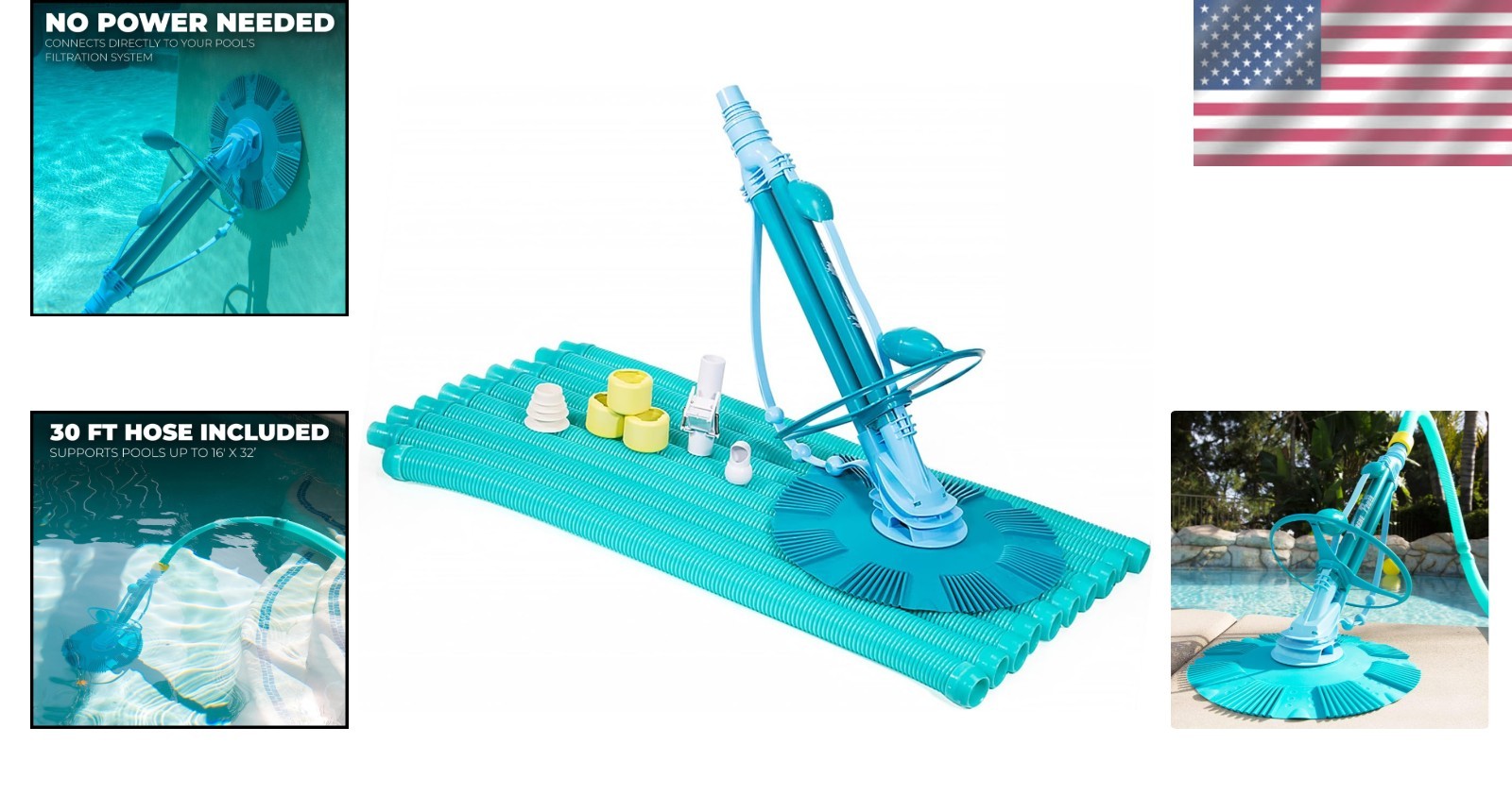 In-Ground Pool Cleaner – Lightweight Automatic Suction Vacuum with Touch Control