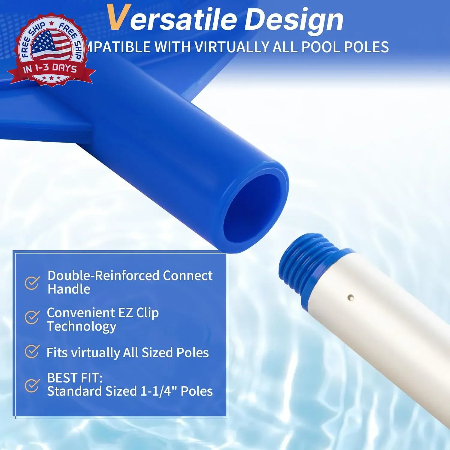 Tavaleu Pool Skimmer, Hot Tub Skimmer Spa Net with Pole, 26 », Ultra Fine Mesh S