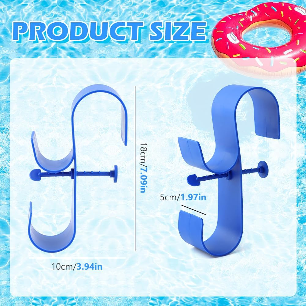 Poolside Leaf Skimmer Net Holder with Dual Hooks for Storage