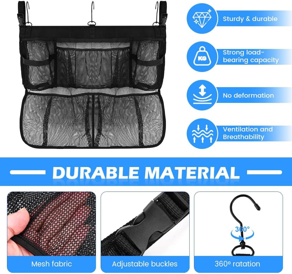 Pool Float Storage Net, above Ground Pool Hanging Organizer with 5 Mesh Pockets,