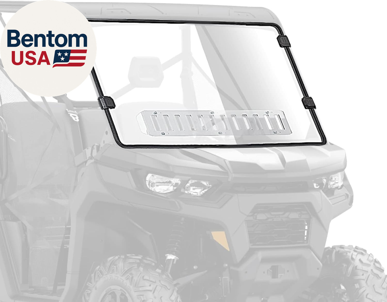 UTV Front Full Windshield SXS Front Windscreen Slide-Vent Polycarbonate Wind Scr