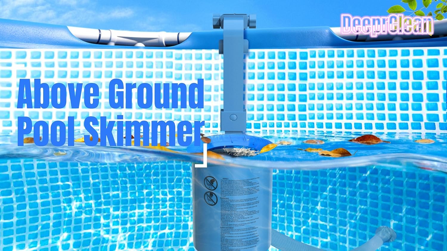 Upgrade Above Ground Pool Skimmer Comes with 3 Socks, Anti-tilt Wall Mount Surfa