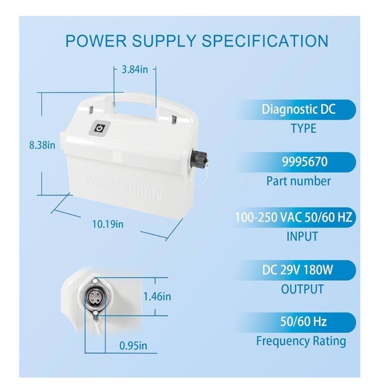 9995670-US-ASSY Power Supply with 58984402LF Power Cord Replacement Kit Open Box