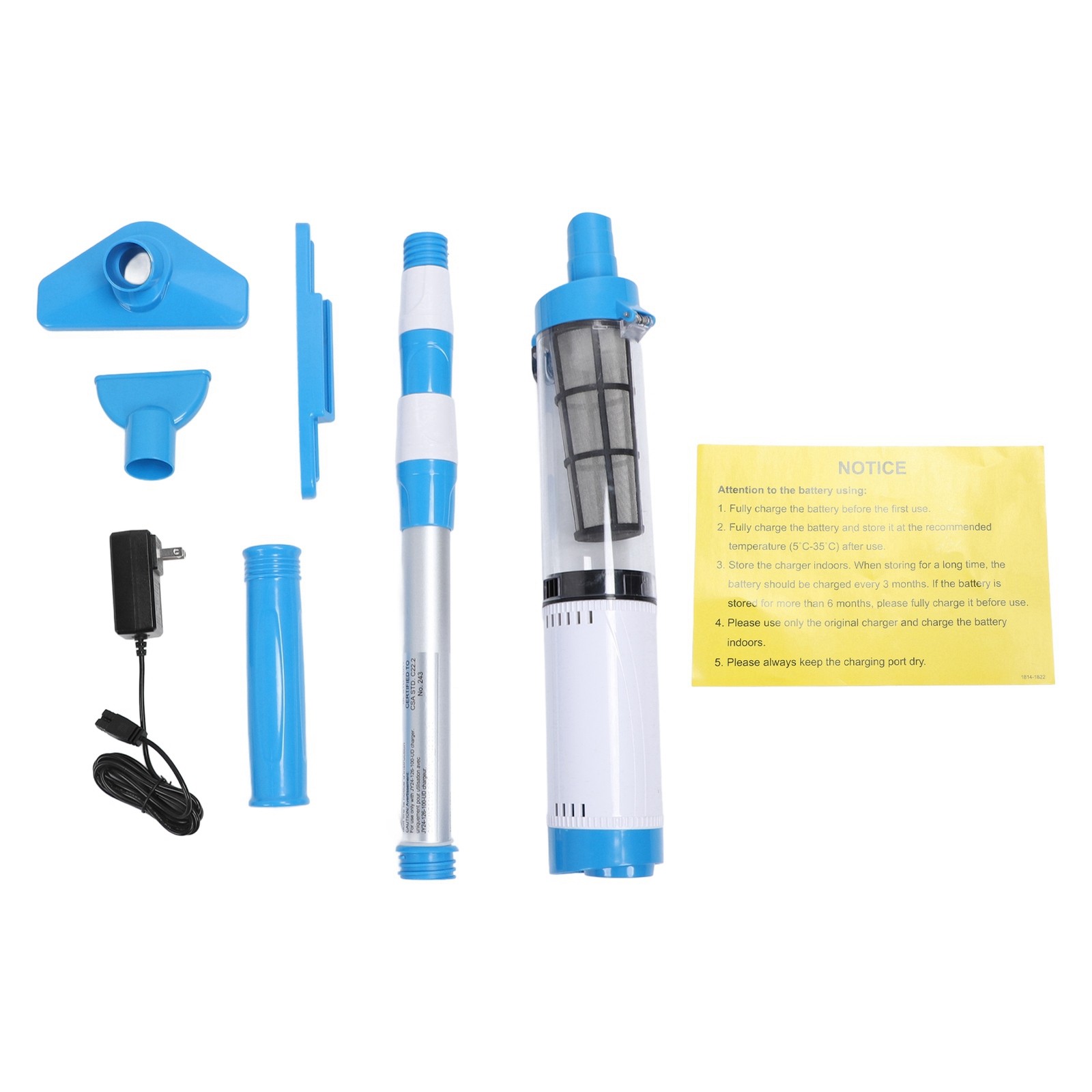 Handheld Pool Vacuum Cordless Rechargeable Easy Clean For Pool Easy To Use