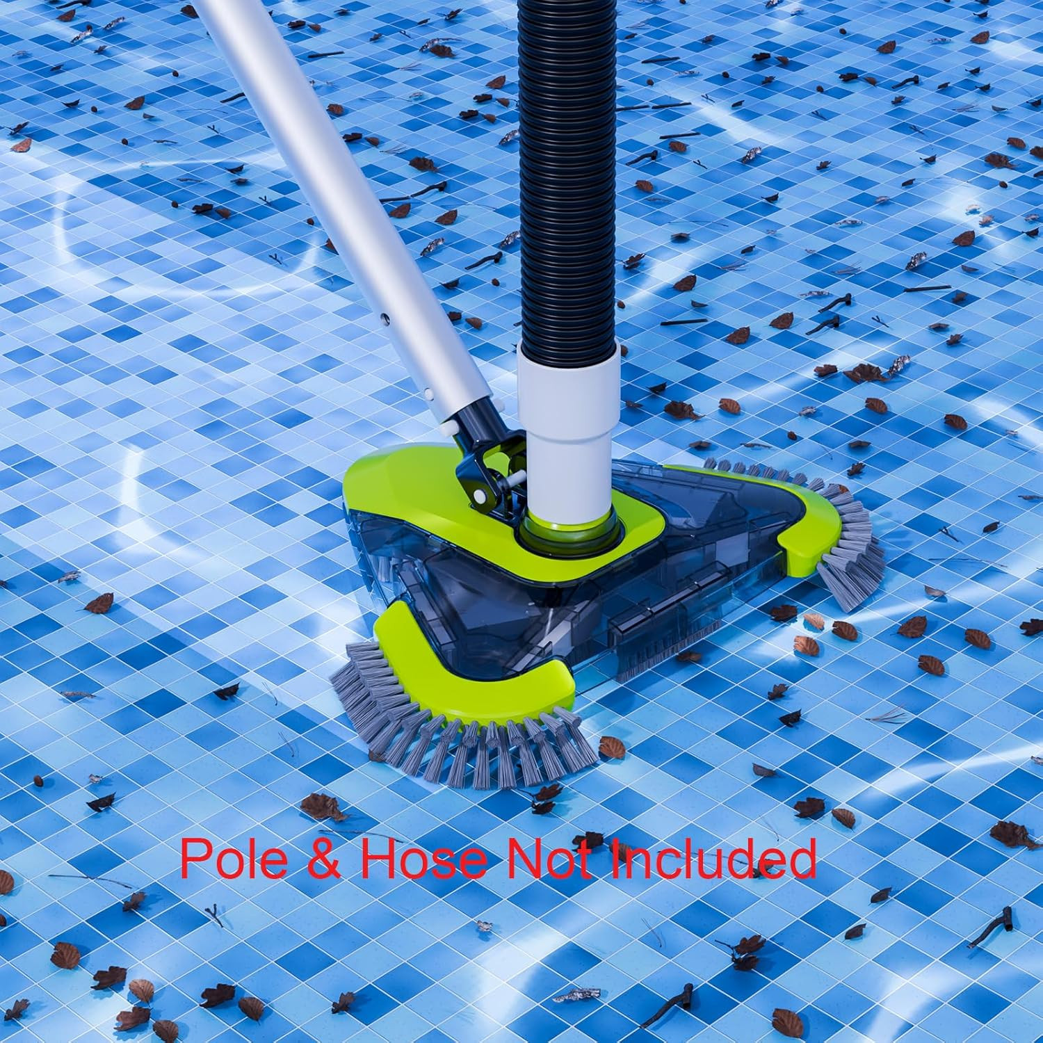 Upgrade Pool Vacuum Head with Side Brush & Universal Rotatable Hose Adapter,Weig