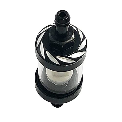 2pcs 5/16 inch 9747 Inline Fuel Filter With Clear View Glass And Chrome Hose
