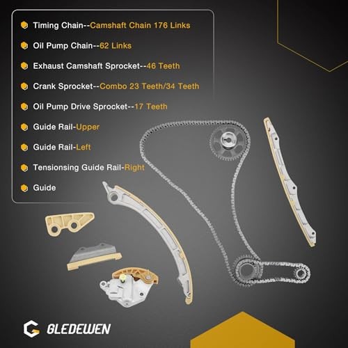 2.4L Engine Timing Chain Set With Camshaft Adjuster & VVT Gear, Compatible