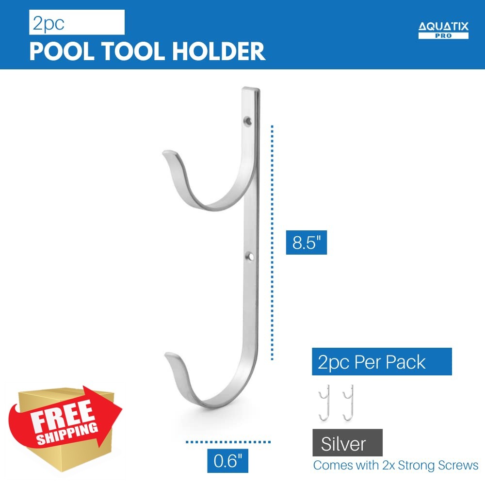 Aquatix Pro Pool Pole Hanger Silver Set 2