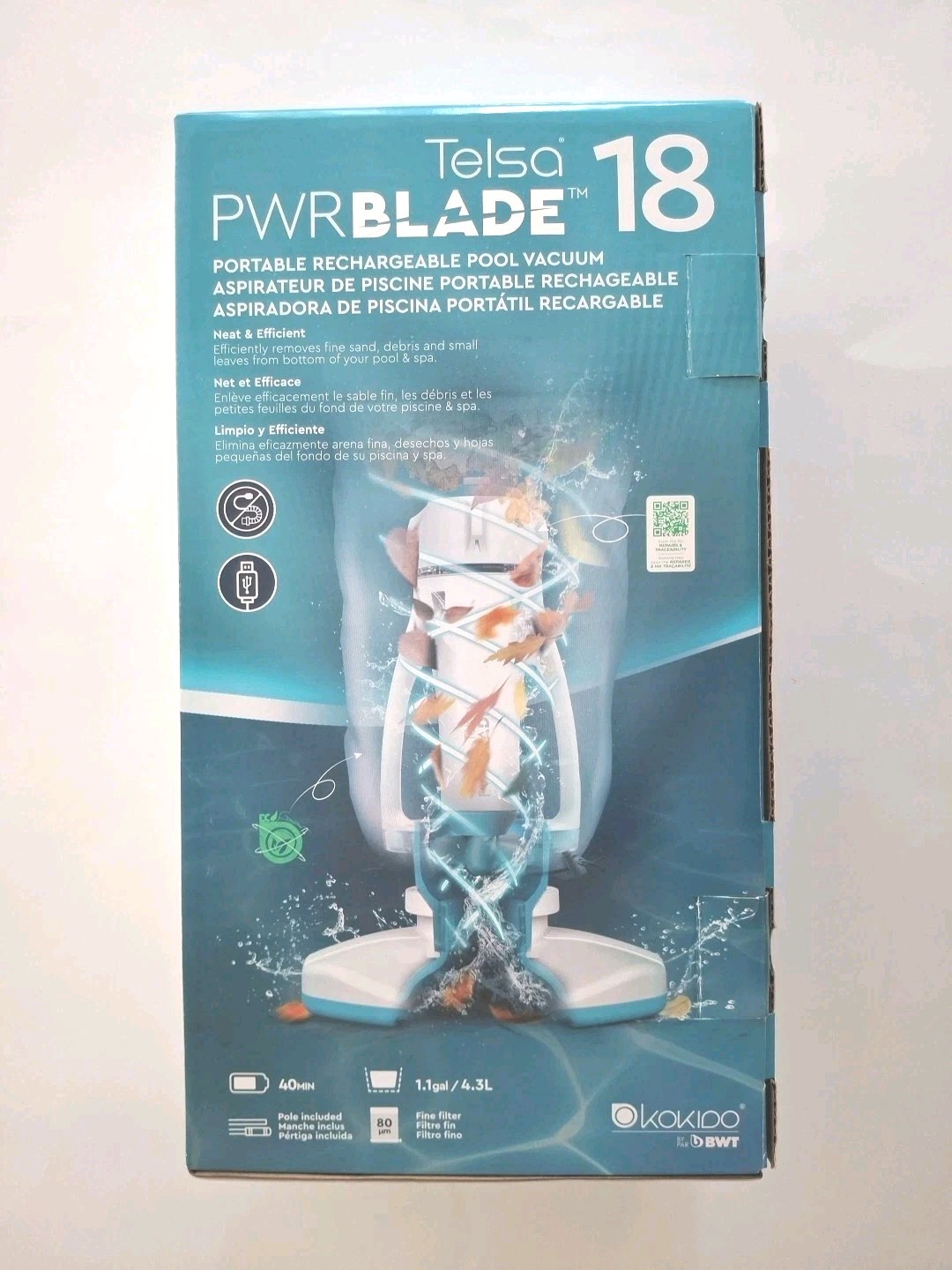 Kokido TELSA 18 Rechargeable Pool Vacuum Cordless Electric Cleaner FREE SHIPPING