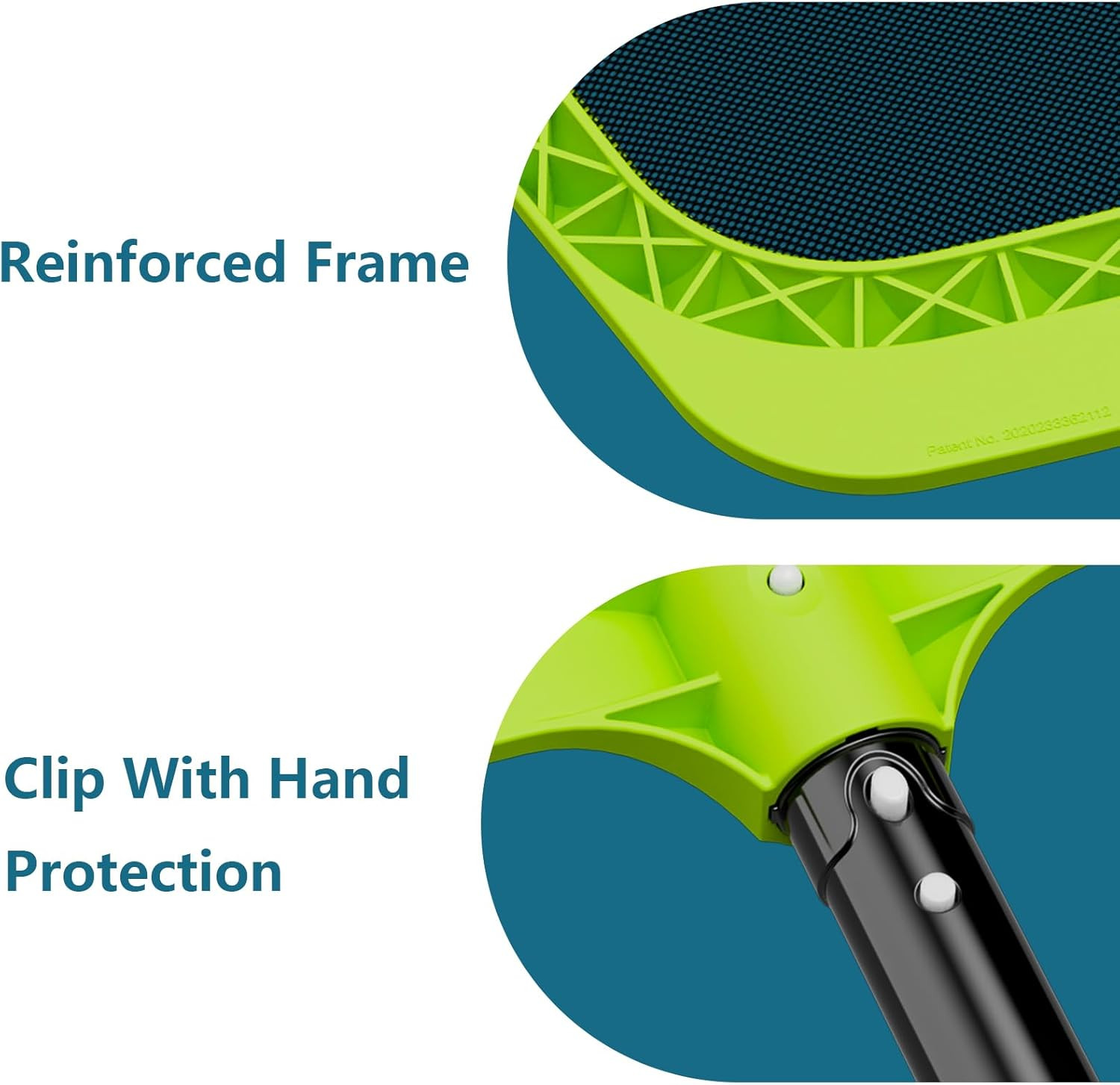 Pool Skimmer Net – Professional Heavy Duty Reinforced Frame Nylon Flat Leaf Rake