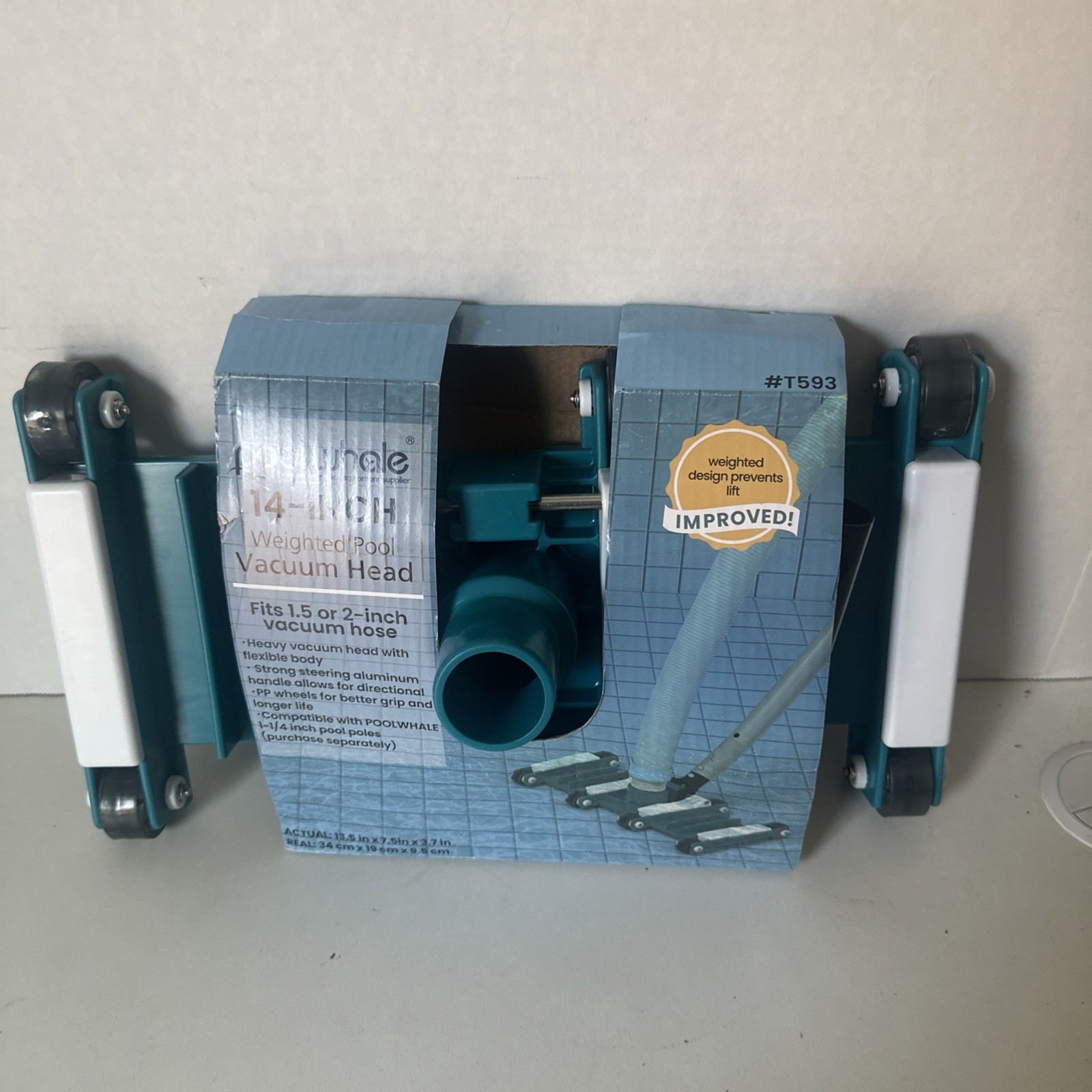 Poolehale 14&Prime; Flexible Pool Vacuum Head with Wheels for Inground & Above Ground