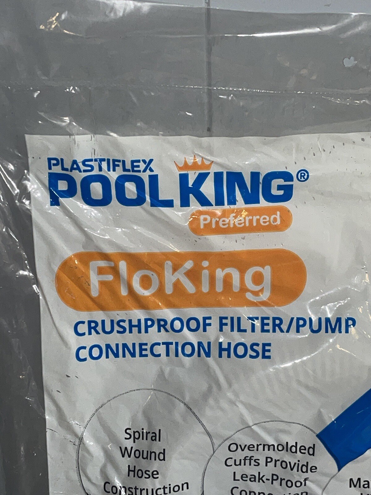 2 Pool King FloKing Filter Pump Crush Proof Connector Hose 1-1/4&Prime; 1.25&Prime; X 2&prime; Ft