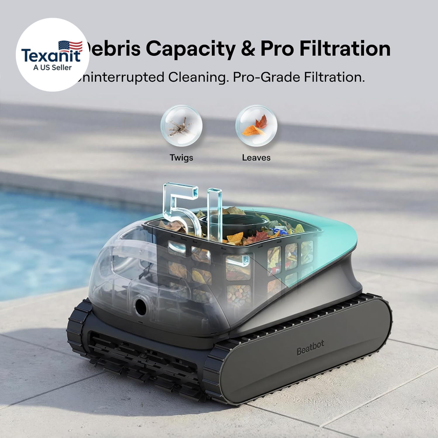 Sora 10 Cordless Pool Vacuum Robot for Inground & above Ground Pools, 6800 GPH S