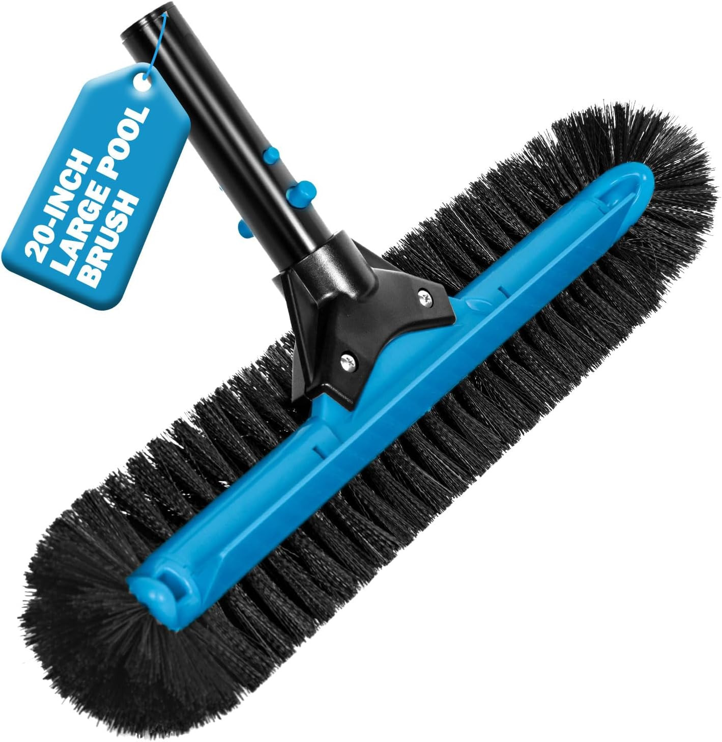20&Prime; Wide Pool Brush Head, Heavy Duty Pool Cleaning Brush with 12-Rows Soft Brist