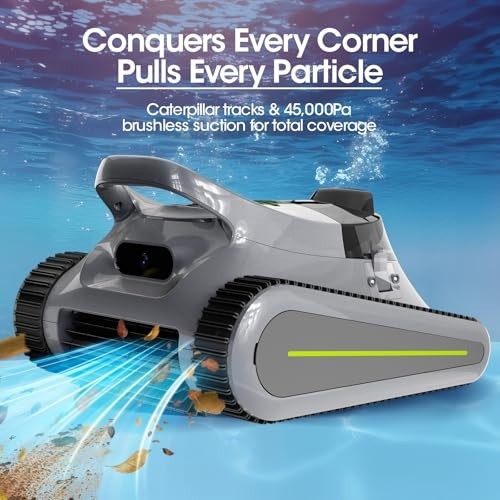 Cordless Robotic Pool Cleaner, Pool Vacuum 180W Brushless Motor, 45000Pa Suction