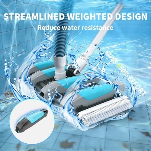 17.5&Prime; Pool Vacuum Head – Hydrodynamic Design, Flexible & Weighted for All Surfac