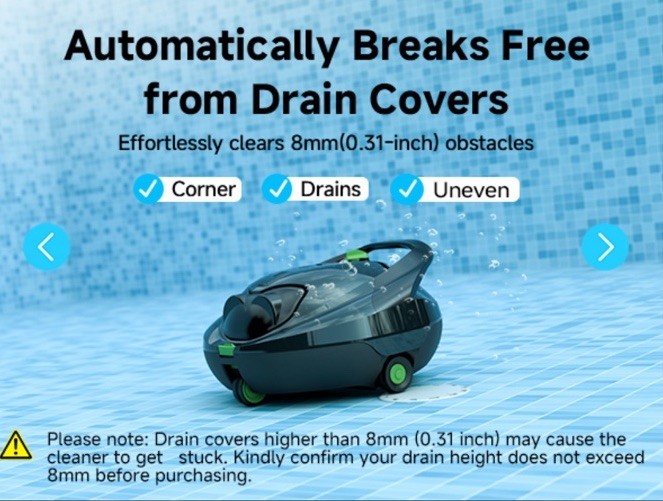 Pool Robot Vacuum Cleaner Robotic Floor Cleaner Cordless for Pool Maintenance