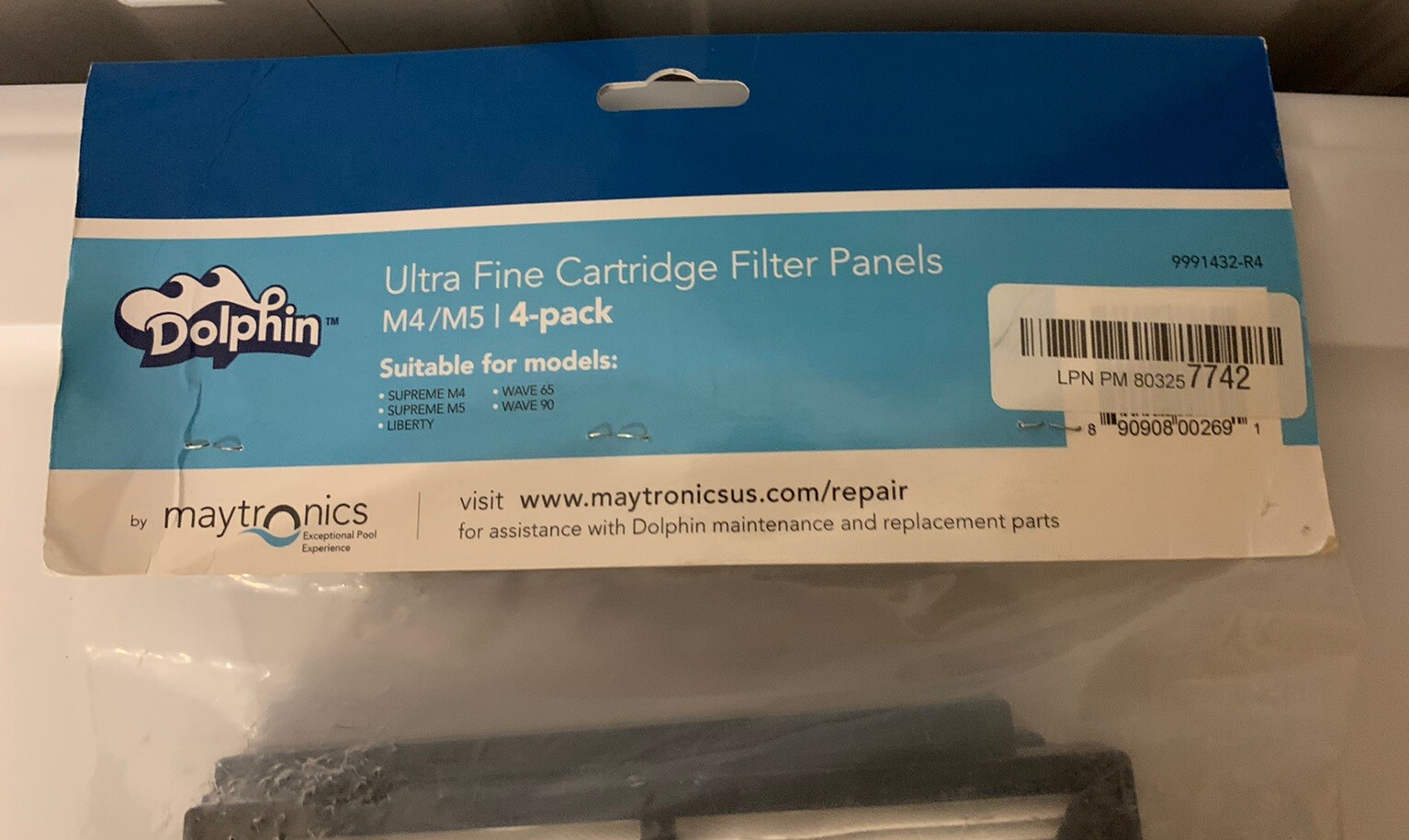 Maytronics Dolphin Large Ultra Fine Cartridge Filter Panel Pack of 4 9991425 R4