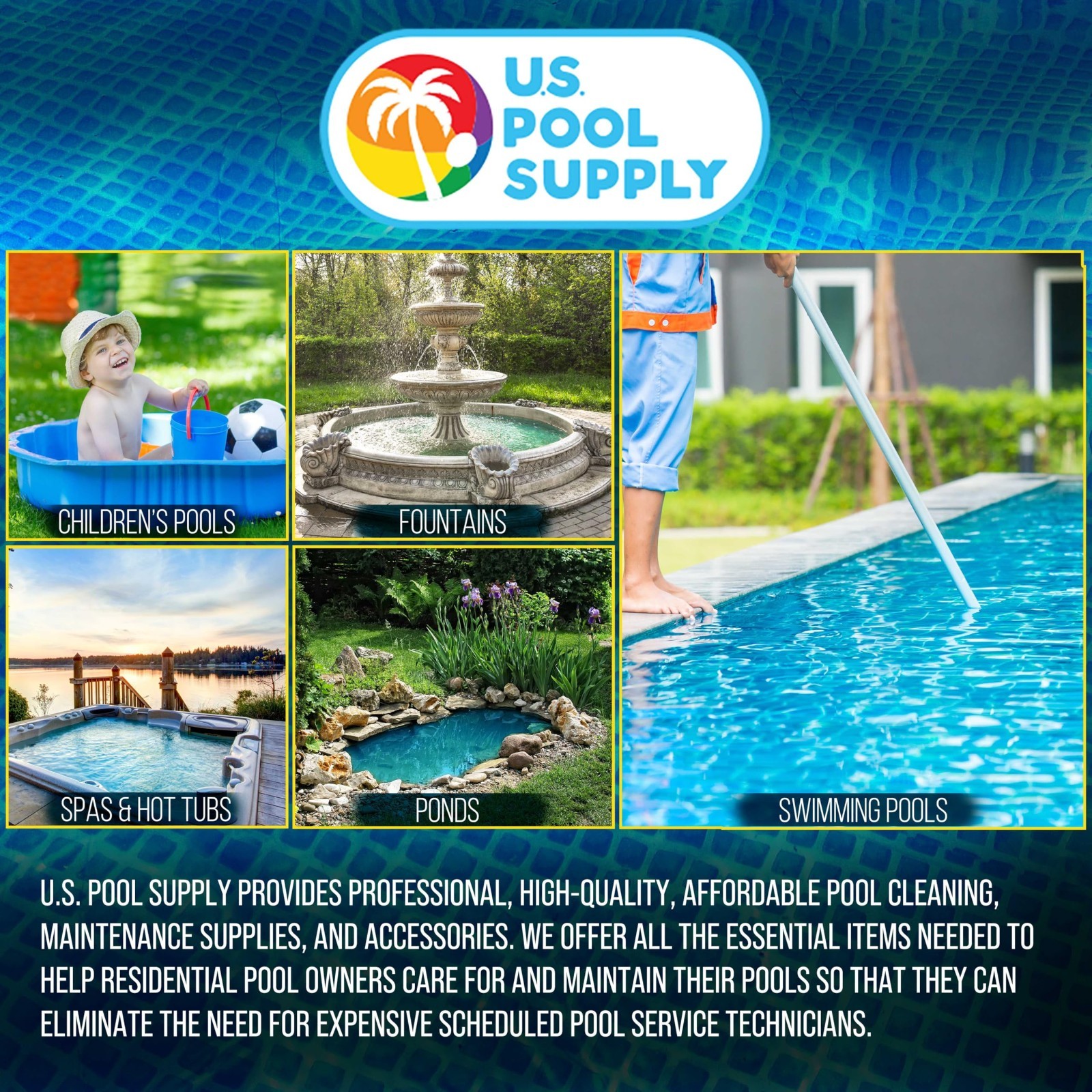 Above Ground Pool Skimmer – Floating Surface Cleaner, 5 Adapters, Dirt Basket, W