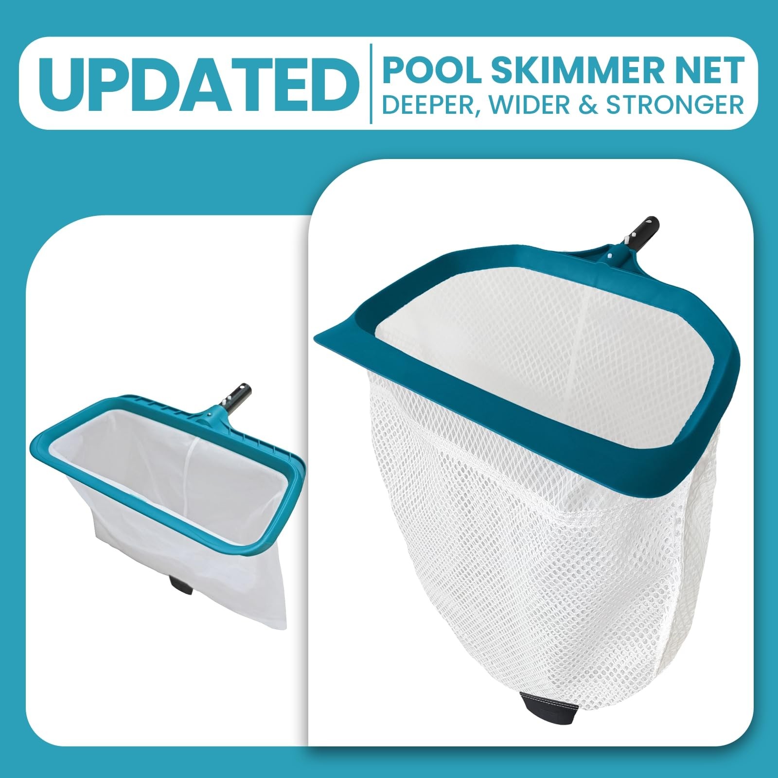 POOLWHALE Pool Skimmer Net – Upgrade Swimming Leaf Diamond Rake, Green