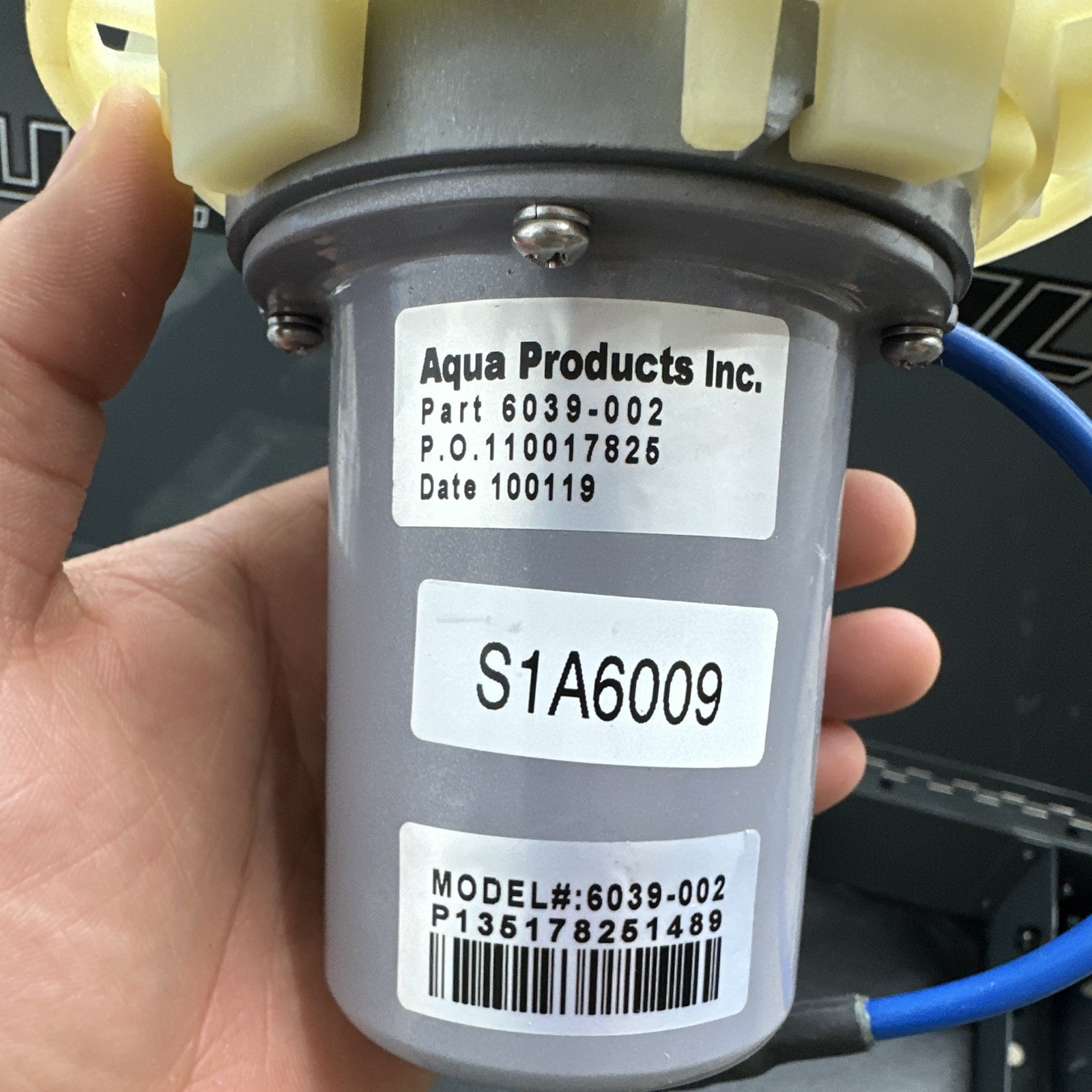 Aqua Products Inc. Pool Cleaner Motor Plastic Gray/Beige/Blue 6039-002 S1A6009