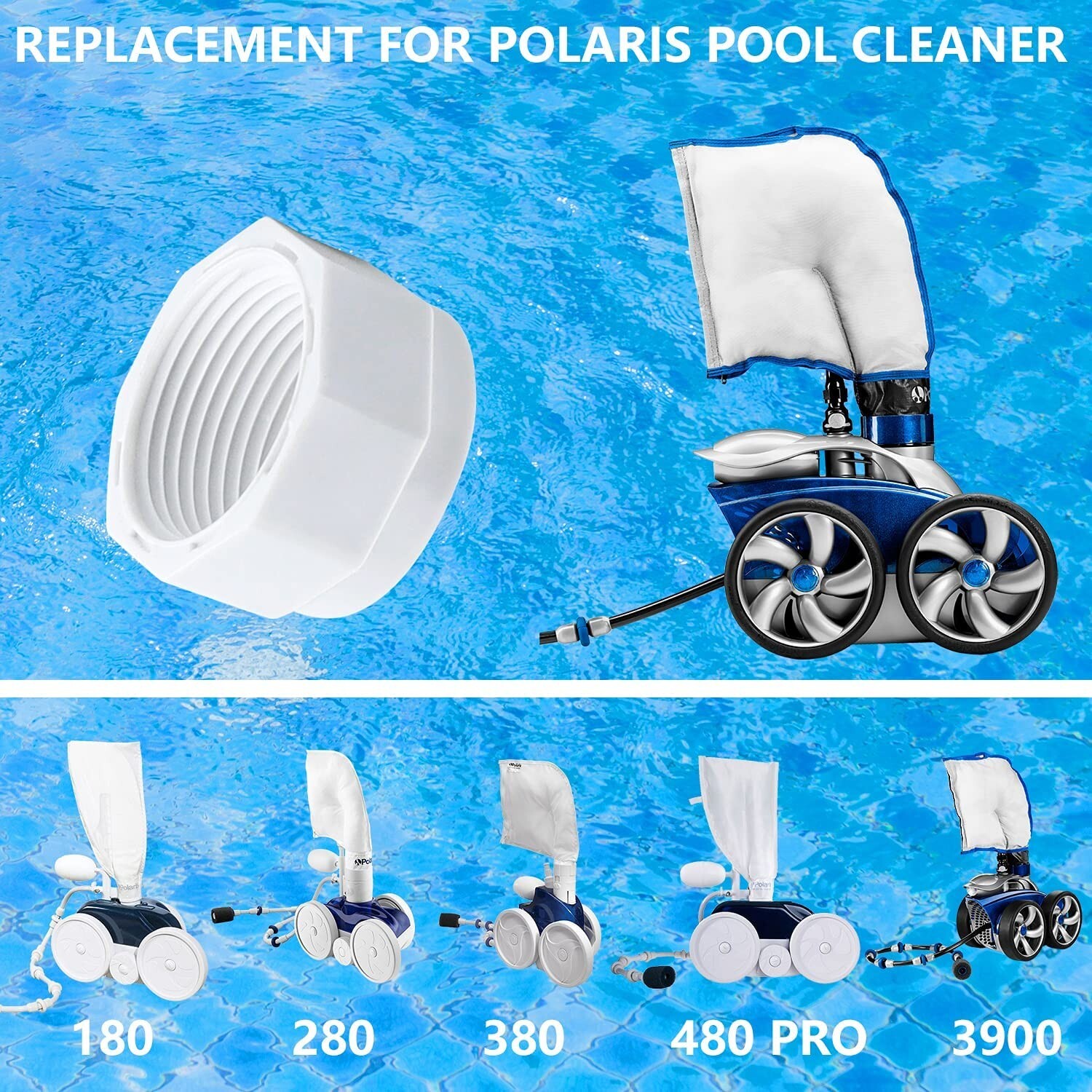 8 Pack Feed Hose Nut D15 D-15 Replacement for Polaris 280 380 180 Pool Cleaner