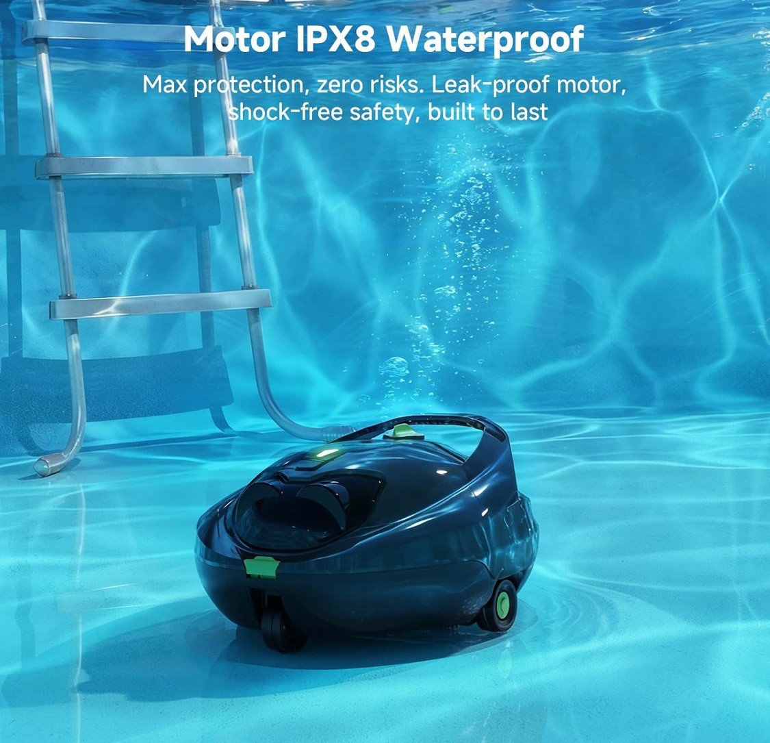 Pool Robot Vacuum Cleaner Robotic Floor Cleaner Cordless for Pool Maintenance