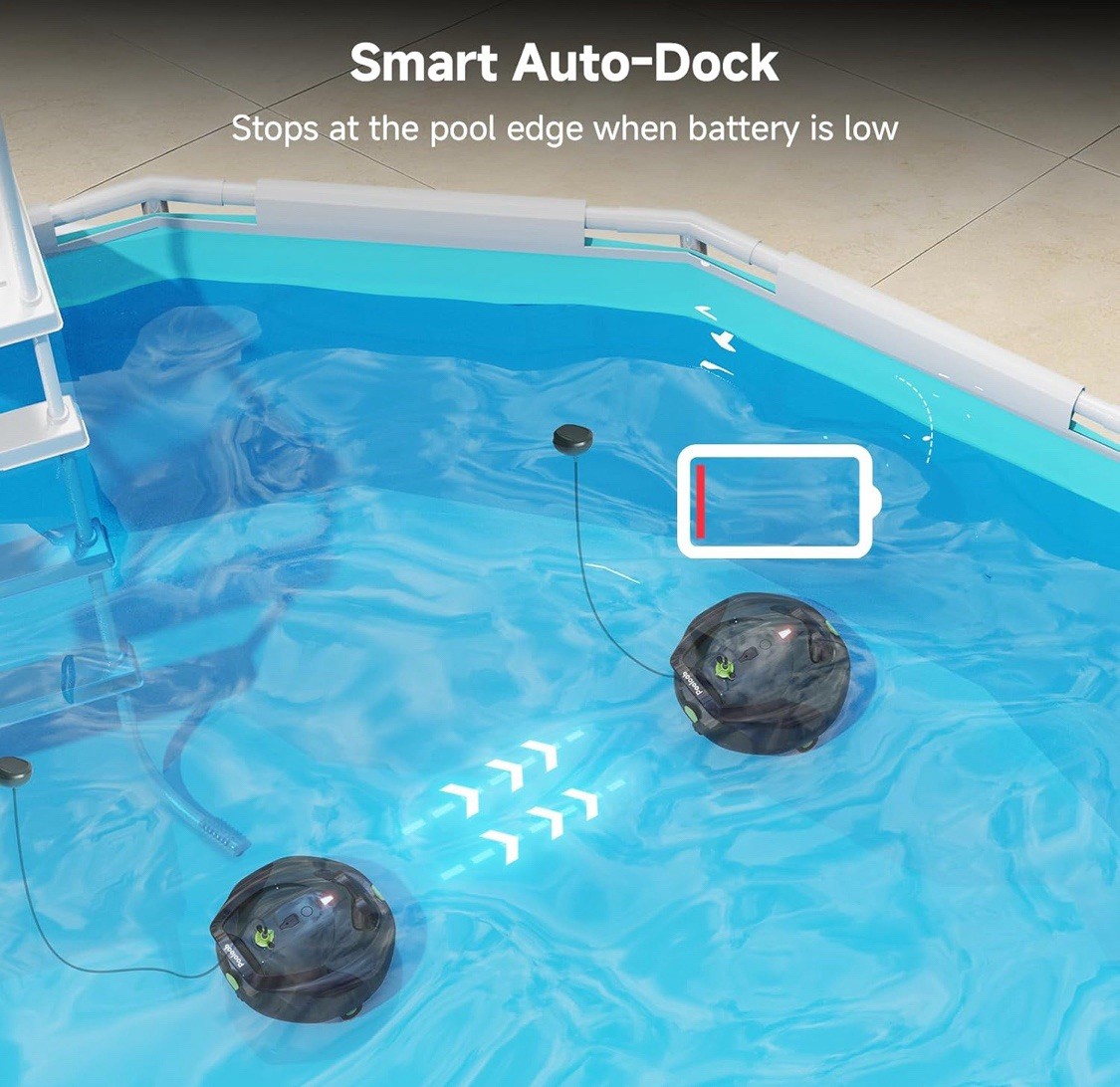 Pool Robot Vacuum Cleaner Robotic Floor Cleaner Cordless for Pool Maintenance