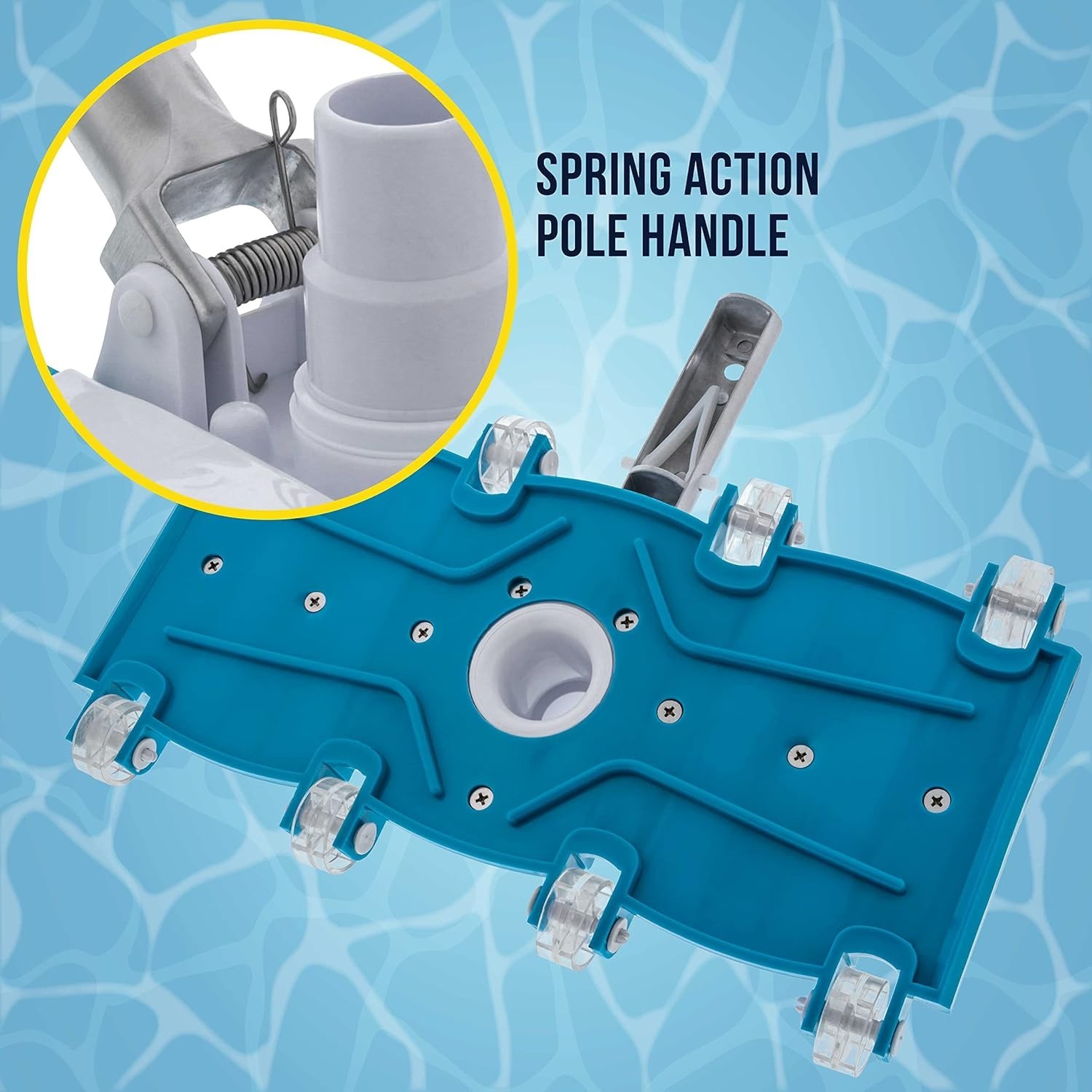 14&Prime; Manual Pool Vacuum Head for Inground Pools, Flexible, Weighted – 6 Weights