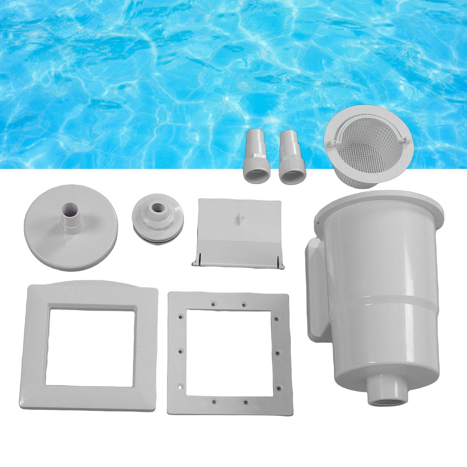 NEW Pool Wall Skimmer High Efficiency ABS Thru Wall Pool Skimmer Accessory Kit
