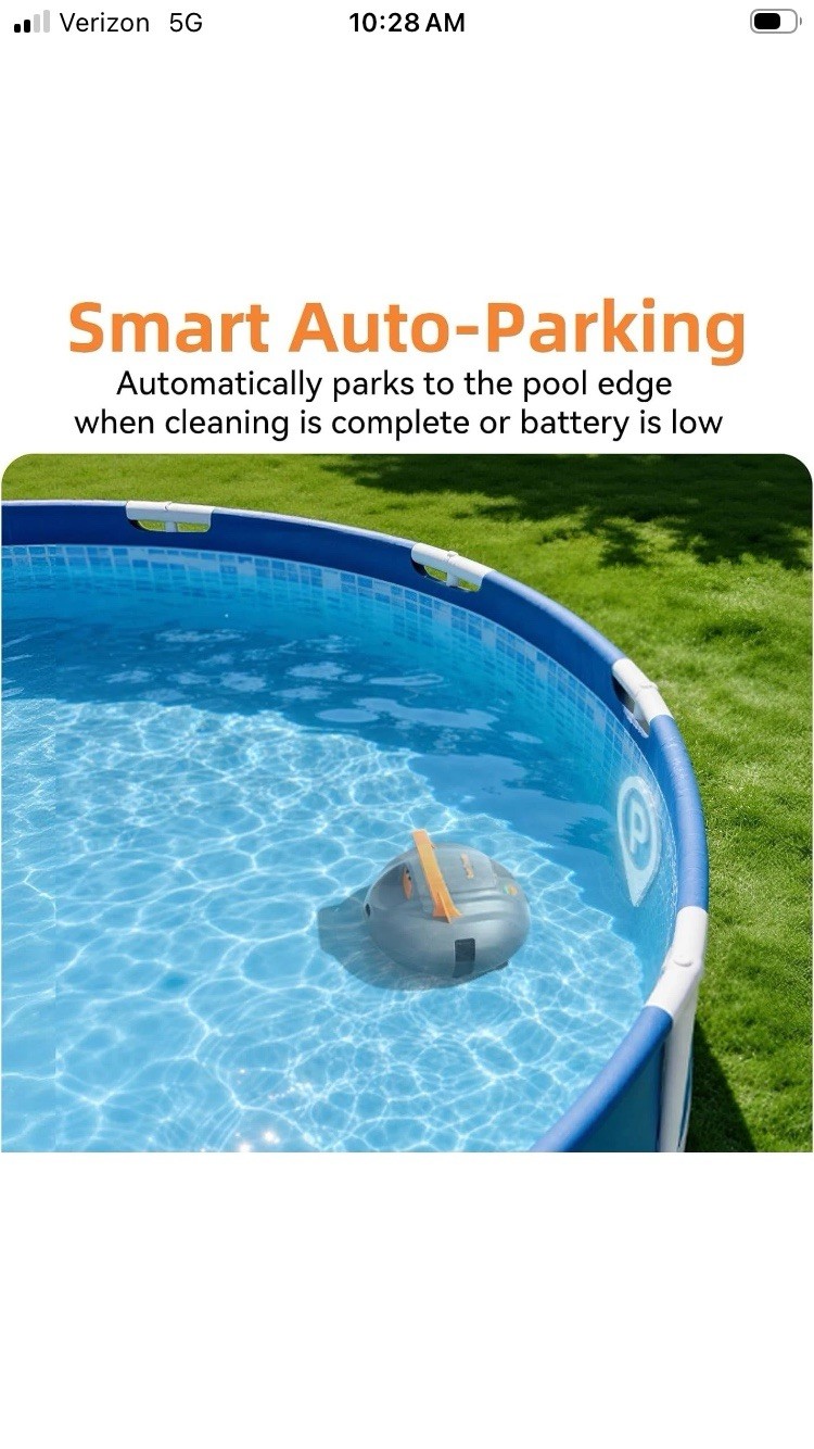 Powerful Cordless Robotic Automatic Pool Vacuum Cleaner for Above Ground Pools