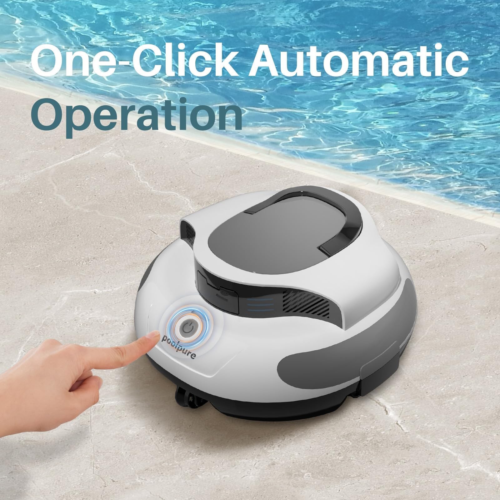 Poolpure Aquaguard Se Ii Cordless Robotic Pool Cleaner 5000Mah Large Battery
