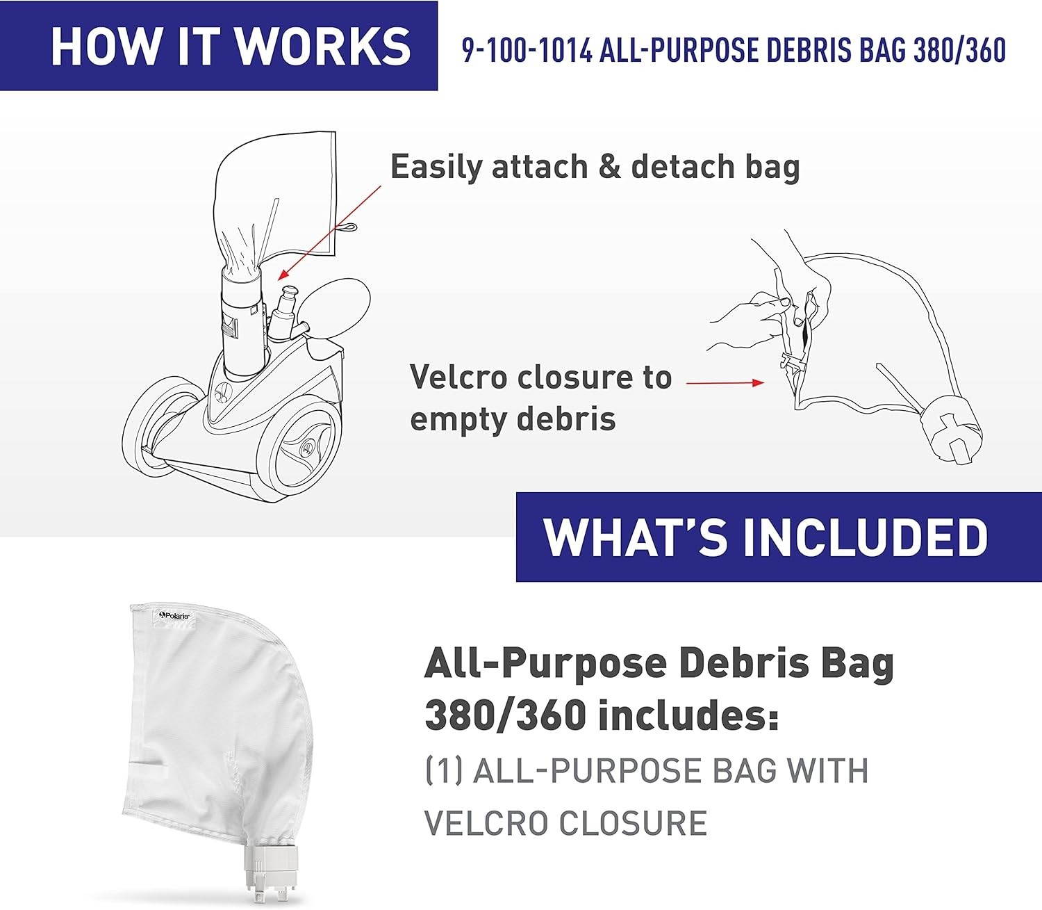 All Purpose Replacement Bag for 380/360 Pool Cleaners – 90-Day Included