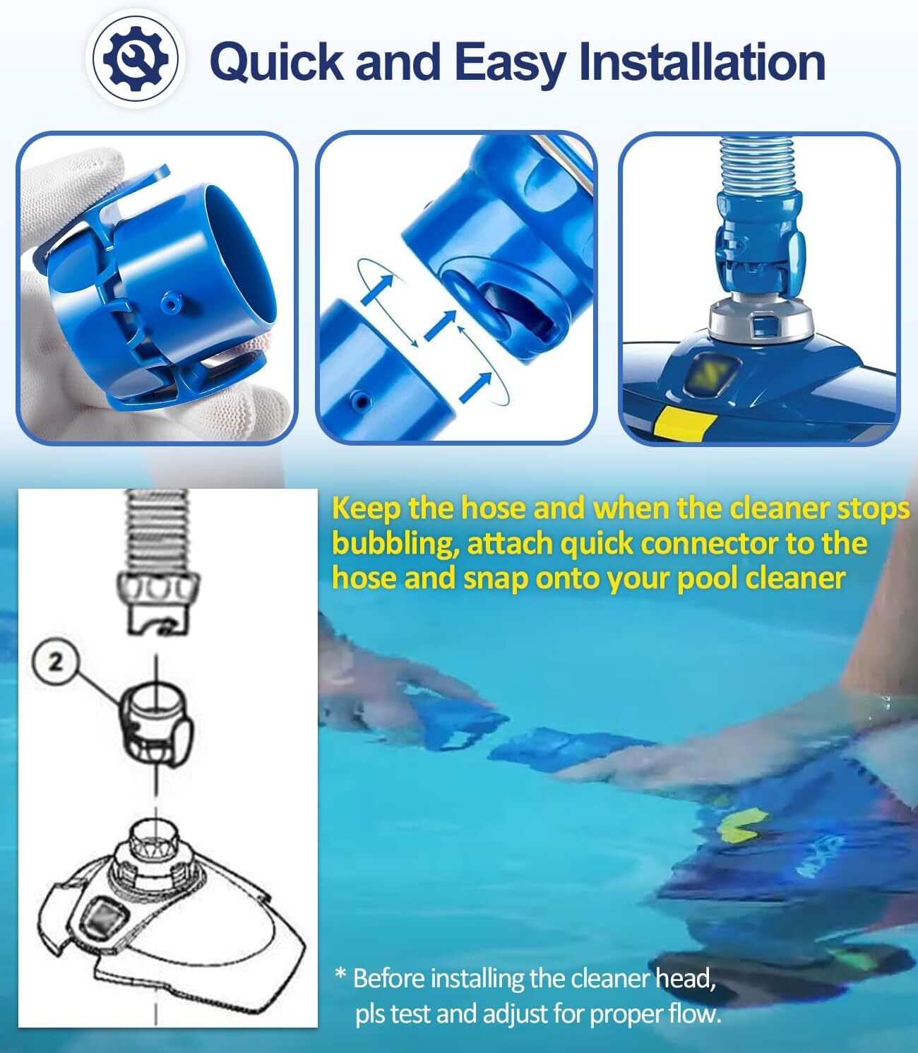 R0526900 Quick Connector Replacement for Zodiac Baracuda MX6, MX8, T5 & T5 Duo