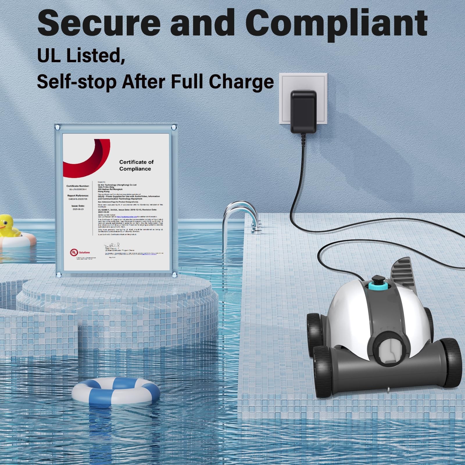 12.6V for Aiper Seagull HJ1103J 1000 Cordless Robotic Pool Vacuum Cleaner Cha…