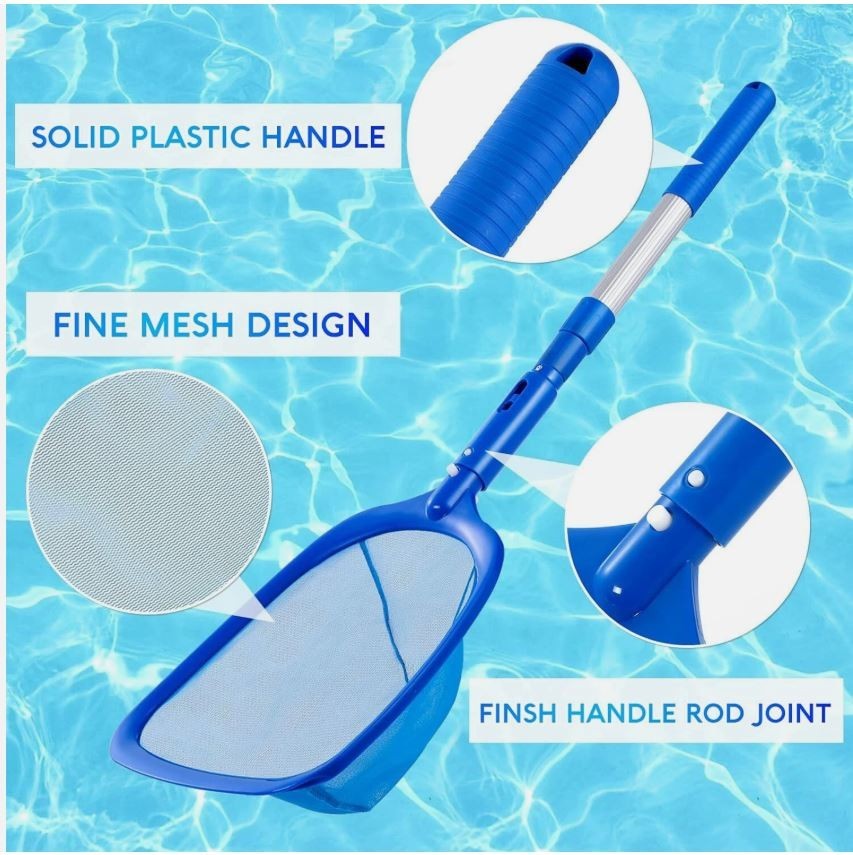 Heavy Duty Pool Skimmer Leaf Rake Net Cleaning Swimming Pool Fine Mesh Netting