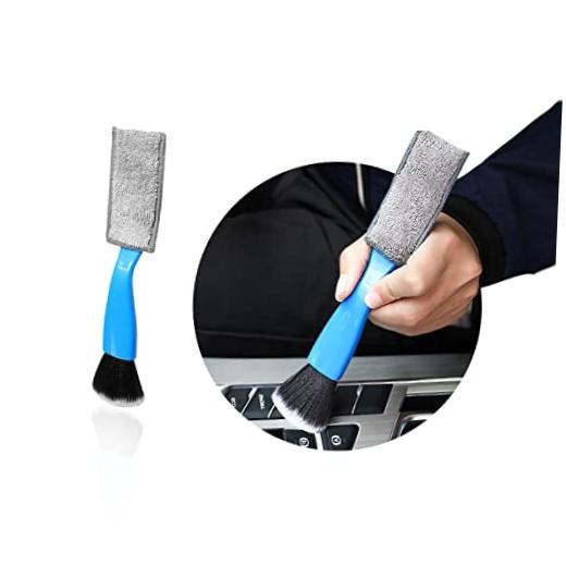 Ziciner Blue Double Head Brush for Car Clean – Soft Auto Interior – 1 Pc