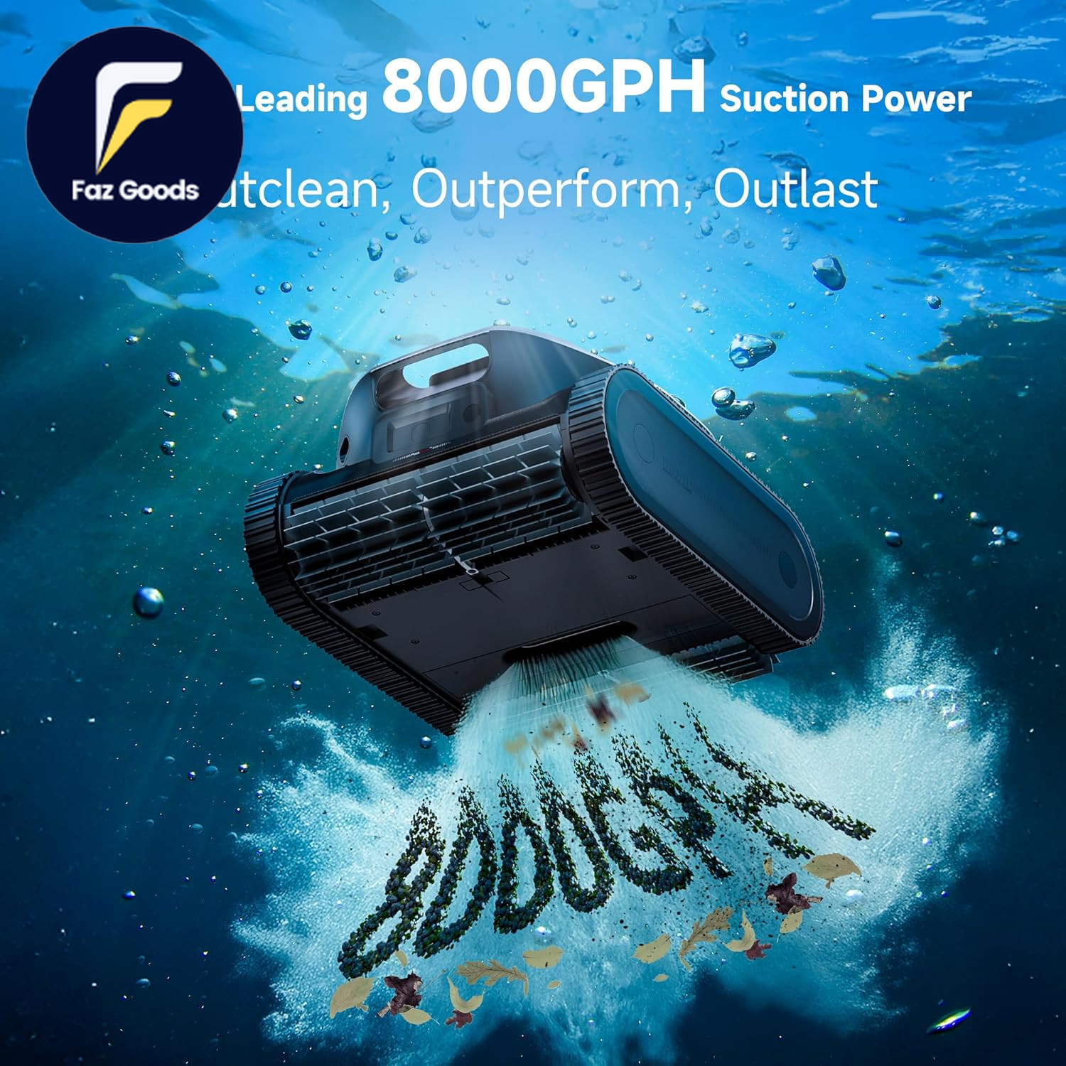 Z1 Pro Cordless Robotic Pool Cleaner Lifi Remote Control 8000 GPH Suction Wat US
