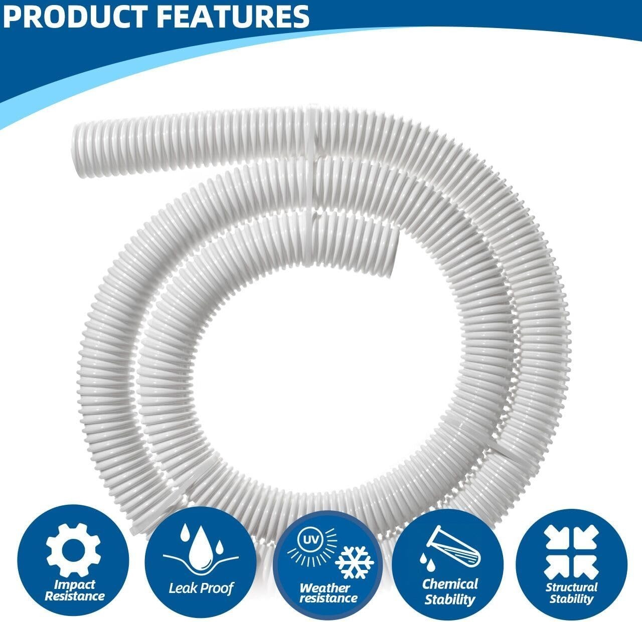 9-100-3102 6 Ft Cuff-Less Feed Hose Compatible with Polaris Pool Cleaner Parts