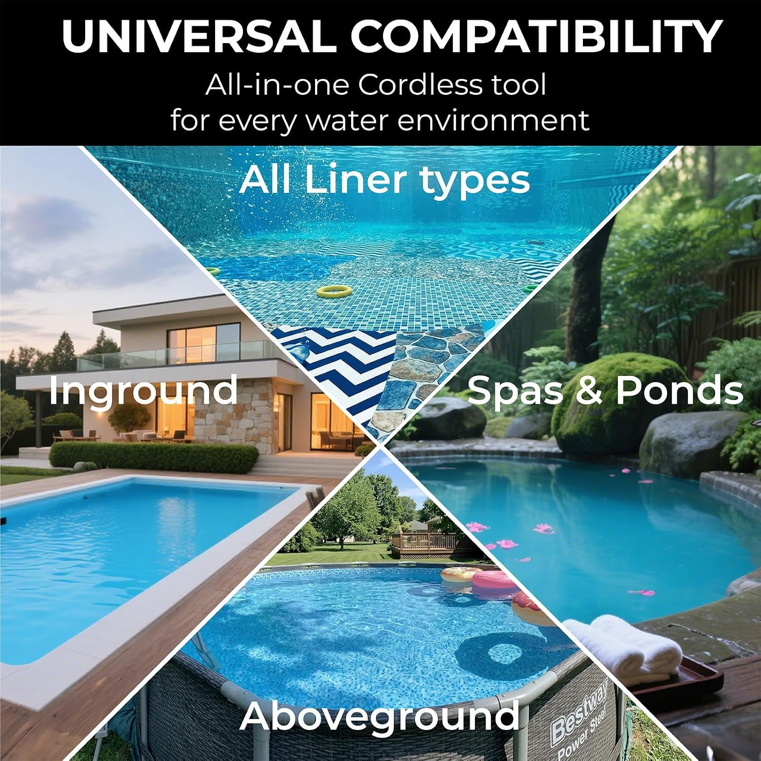 24V Cordless Handheld Pool Vacuum – 43,000Pa Hyper Suction, 3-Stage 3D Fiber Bal