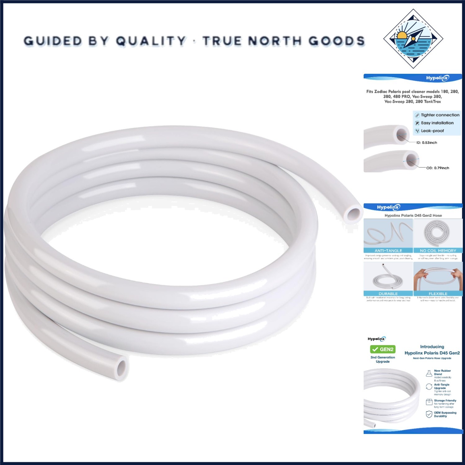 Replacement Feeder Hose for Polaris 280 380 D45 – 10ft Length & Tangle Resistant