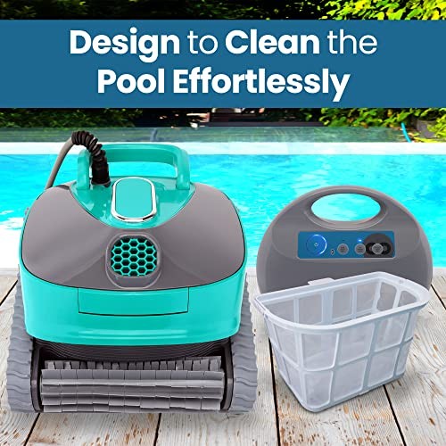 SERENELIFE AUTOMATIC ROBOT POOL CLEANING ROBOT THREE MOTORS A3284 – TURQUOISE
