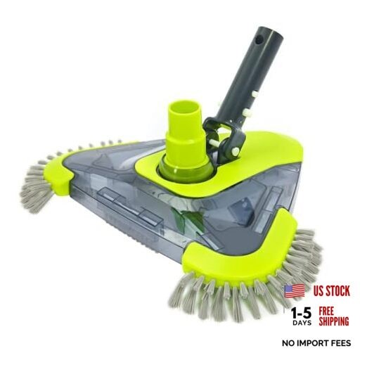 Upgrade Pool Vacuum Head with Side Brush & Universal Rotatable Hose