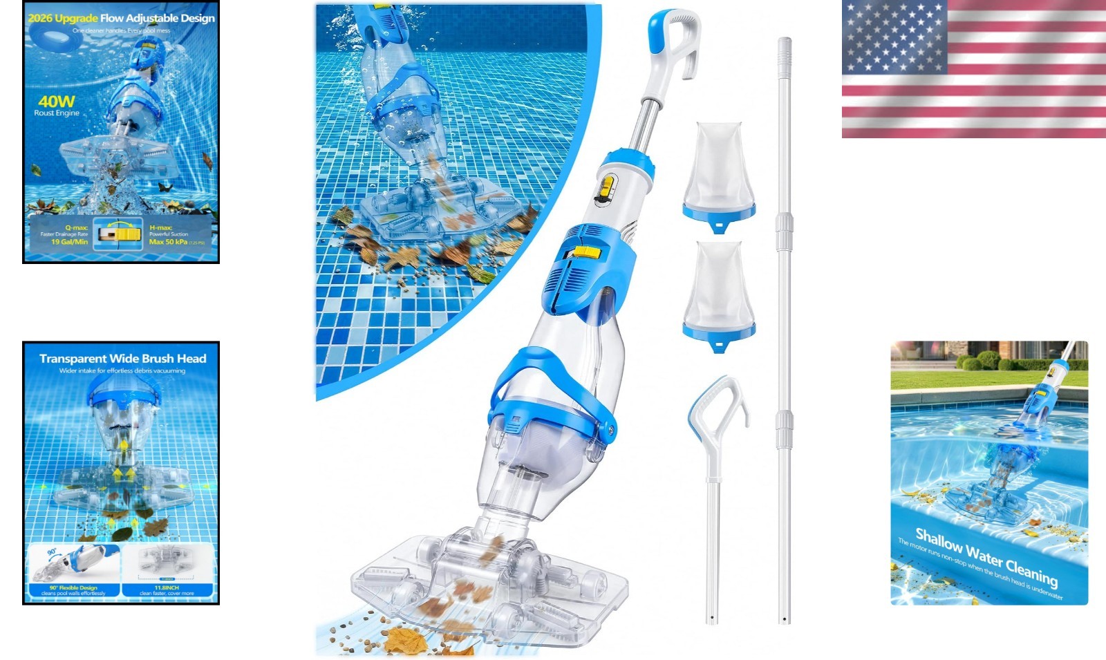 Effortless Cordless Pool Cleaning – 19 GPM Suction, Quick Charge, User-Friendly