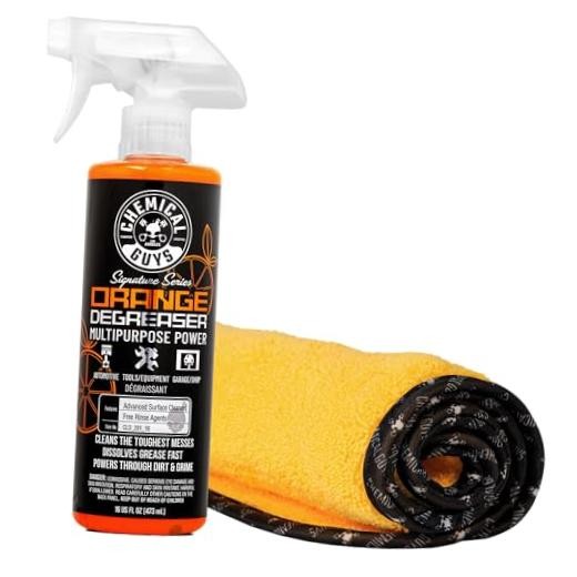 Orange Degreaser 16 oz – with Professional 16 Fl Oz Spray + Microfiber Towel