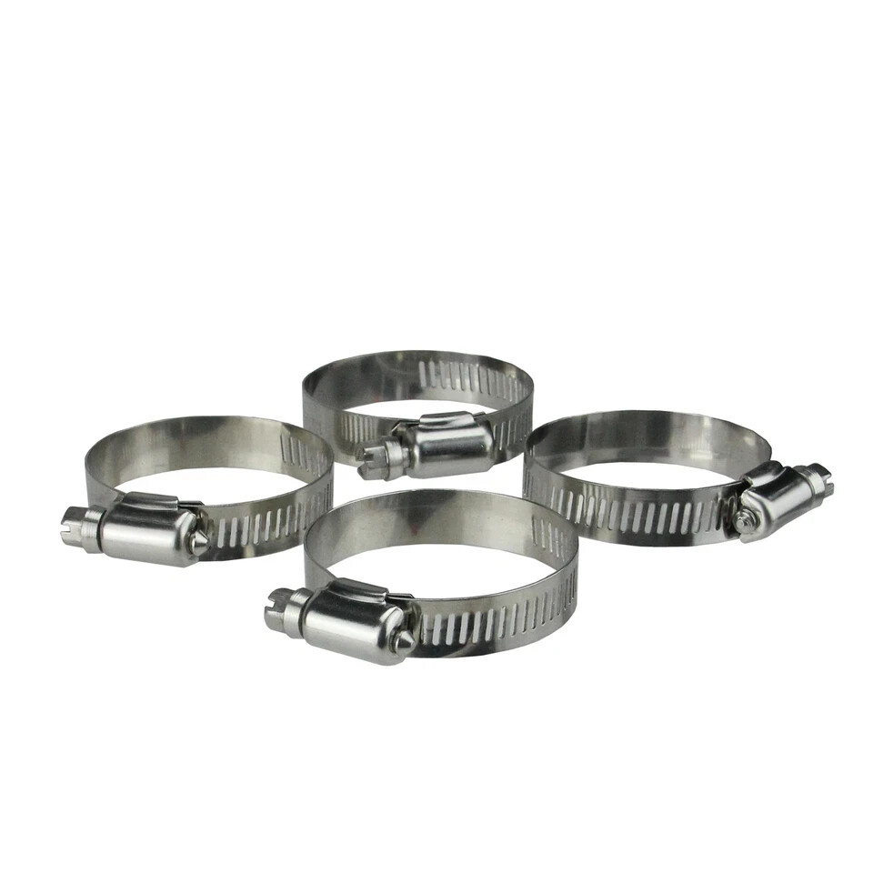 4 Stainless Steel Adjustable Pool Hose Clamps 1.25&Prime; – 2&Prime;