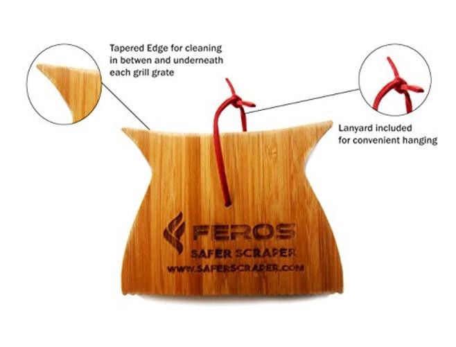 FEROS Safer Scraper Mini – Wood BBQ Wooden Grill Cleaner – Small Version 1 Pack