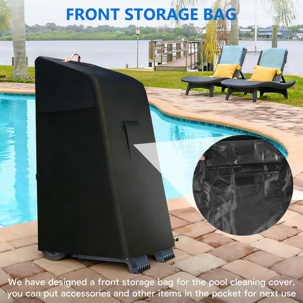 Outdoor Robotic Pool Cleaner Caddy Cover 420D Waterproof Dustproof Protector