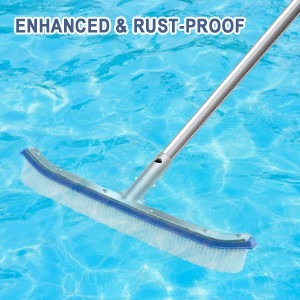 Swimming Pool Brush for Cleaning Pool Walls, Tiles & Floors, Heavy Duty Aluminum